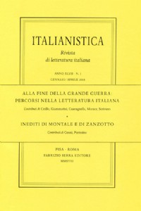 Alla fine della grande guerra: percorsi nella letteratura italiana. Inediti di Montale e di Zanzotto
